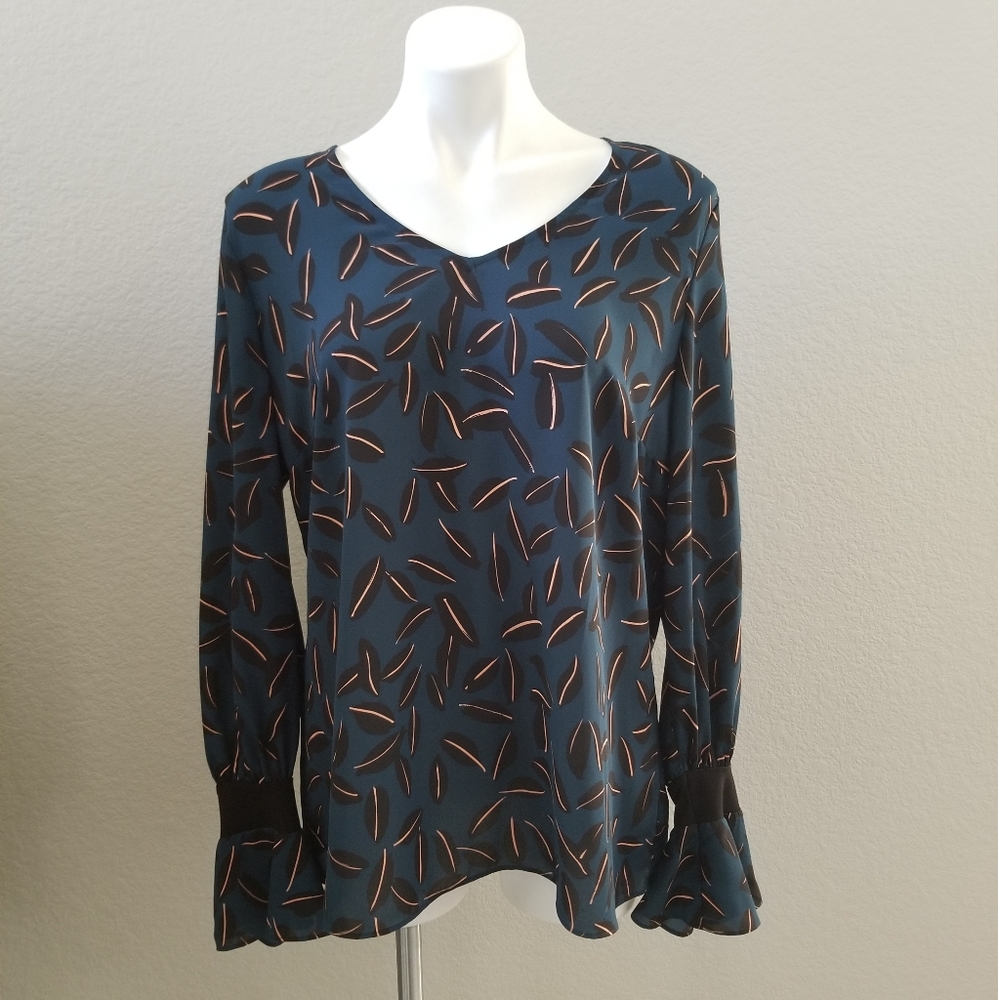 Cabi Shadow Leaf Blouse